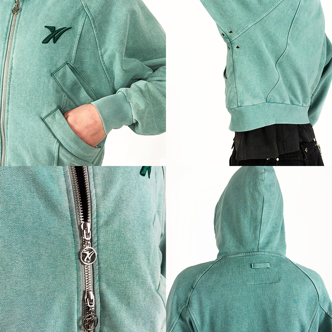 The Core Zip-Up - Washed Green