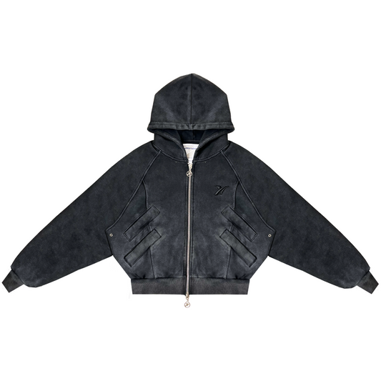 The Core Zip-Up - Washed Black